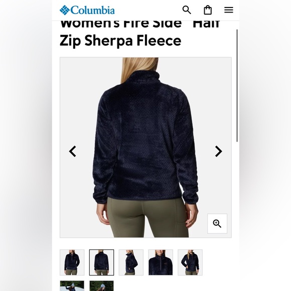 Columbia Woman’s Fire Side Half Zip Sherpa Fleece Pullover in Navy Blue - Picture 4 of 11